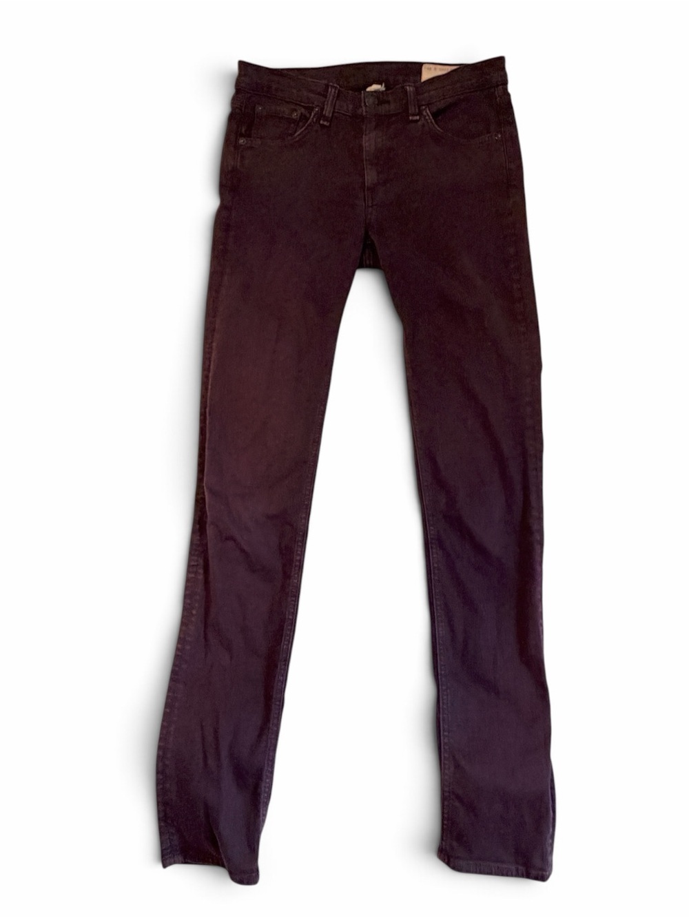 rag & bone The Skinny Distressed Wine Burgundy Jeans Size 27